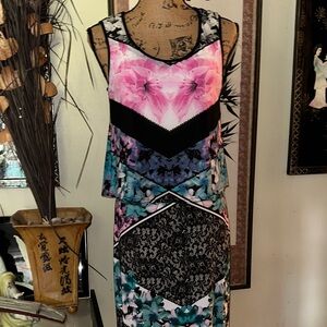 Beige by eci Floral Maxi Dress - Pink, Black, Blue